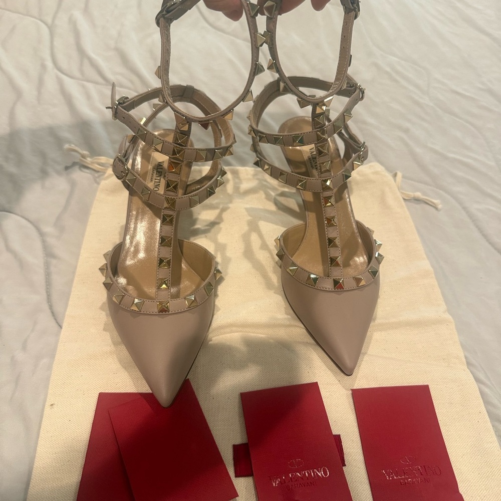Valentino Women's Taupe Studded Heels